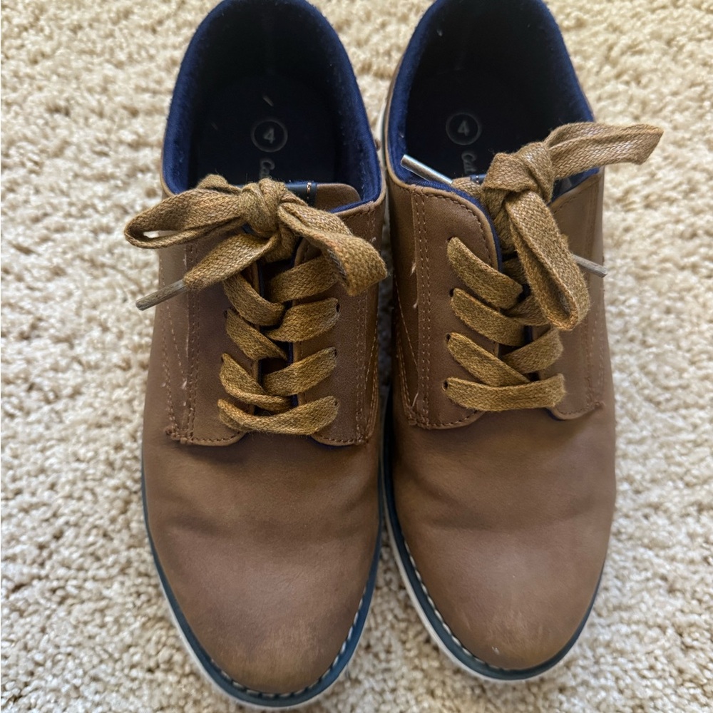 Cat & Jack Tan Lace-Up Kids Oxfords